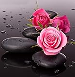 New 5D Diamond Painting Kits for Adults Kids, Awesocrafts Cobblestone Pink Roses, Stone Partial Drill DIY Diamond Art Embroidery Paint by Numbers with Diamonds (Cobblestone)