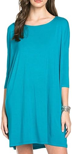 Elbow Sleeve Boat Neck Bamboo Blend Dress