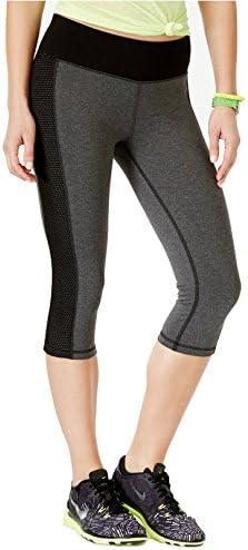 Material Girl Active Juniors' Cropped Yoga Leggings (Grey, M)
