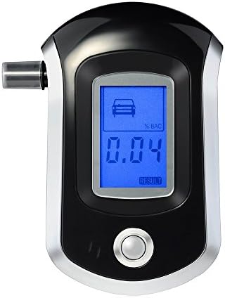 VicTsing Portable Breathalyzer with Semi-Conductor Sensor and LCD Display, Professional Accurate Breath Alcohol Tester with 20 Mouthpieces, for Drivers, Drinkers,Black