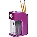 Electronic Pencil Sharpener With Auto Stop Safety Feature & Large Pencil Holder For Home, Office or Classroom, - Purple - By Office + Style