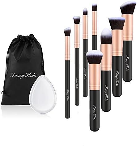 Premium Cosmetic Makeup Brushes Set -8Pcs Kabuki Face Powder Foundation Brushes Soft Synthetic Hair with Silicone Makeup Sponge Sold by Tancy Koki