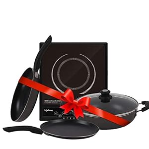 Lifelong LLCMB74 2000 W Induction Cooktop with IB Non-Stick Cookware Set