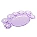 BMC Purple Plastic Nail Polish Art Color Dappen Style Palette Dish Tray - 7 Pods - 2 Brush Holder