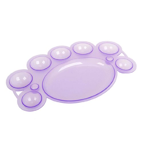 BMC Purple Plastic Nail Polish Art Color Dappen Style Palette Dish Tray - 7 Pods - 2 Brush Holder BMC Purple Plastic Nail Polish Art Color Dappen Style Palette Dish Tray - 7 Pods - 2 Brush Holder