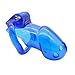 Comfortable Chastity Device Men, Adjustable Chastity Cage with 4 Rings, Biosourced Resin Cock Cage Penis Ring Chastity Belt Adult Game Sex Toy Blue