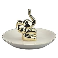 WANYA Ceramic Ring Jewelry Holder Decor Dish Organizer, Elephant