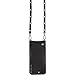 Sarah For iPhone 8Plus, 7Plus & 6Plus - Stylish Silver Studs & Black Genuine Leather Wallet Case. Slim Cross-body Strap Holder For Credit Cards. Cell Phone Purse Carry Handsfree By Bandolier