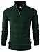 H2H Men's Quarter Zip Sweater Slim Fit Casual Knitted Turtleneck Pullover Mock Neck Polo Sweater Green US L/Asia XL (KMOSWL021)