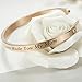 Meibai Mother of The Groom Gift Stamped Stainless Steel Arrow Cuff Bangle Mother Wedding Keepsake (Rose Gold-Marriage Made You My Family Love Made You My Mom)