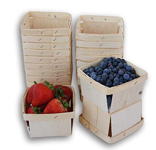 Jumping Daisy Pint Square Vented Wooden Berry Baskets - Set of 20 - Thumbnail 6