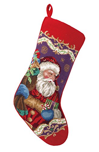 Peking Handicraft 31SJM4512MC Christmas Santa Needlepoint Stocking, 11 x 18