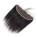 Straight Virgin Natural Human Hair Lace Frontal Closure 13X4 Ear to Ear (14 inch, Natural Black)