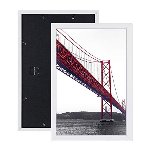 IGxx 11x17 Frame White Poster Frame Without Mat Made of Solid Wood Wall
