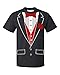 P&B Tuxedo Red Rose Funny Men's T-Shirt, L, Black