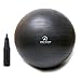 Exercise Ball - Professional Grade Anti-Burst Fitness, Balance Ball for Pilates, Yoga, Birthing, Stability Gym Workout Training and Physical Therapy (Black, 75 cm)