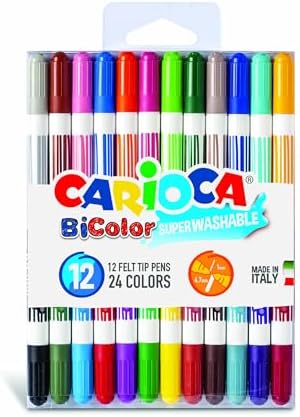 Carioca Bi-Color 12 pen -24 colors Dual color felt tip pens
