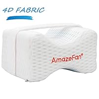 AmazeFan Knee Pillow, Orthopedic Leg Pillow Use 4d Air Mesh Fabric&Slow Rebound Memory Foam with Removable Cover, Relieve Back Pain