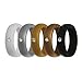 Simpleonly Women Silicone Wedding Band with Rhinestone Diamond, Gold Silver Copper Metalic Black White Rubber Bands Elastic Non Metal for Mechanic Workout, Athlete Exercise, Sport