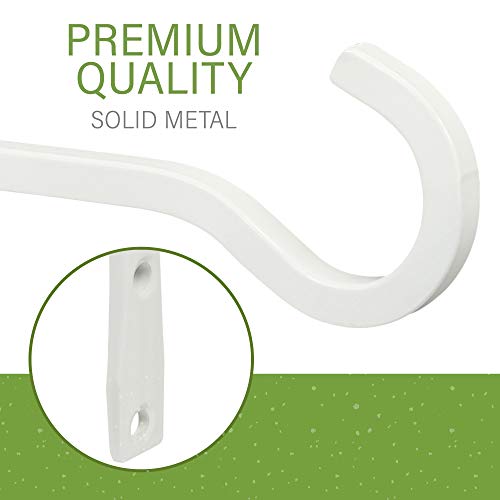 LotFancy Wall Hook Hanging Plant Bracket, 6 and 1.6 inch, 4 Pack Metal Hanger for Baskets, Lantern, Bird Feeders, Indoor Outdoor Home Décor, White and Black