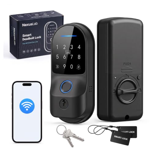 NexusLab Smart Lock with Built-in WiFi, Fingerprint Keyless Entry Door Lock with