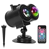 Water Wave Christmas Projector, LED Light Projector with 16 Slides and 10 Different Remote Control Color Ocean Waves Ripple Effects for Christmas Parties Bedroom Lawn Patio Yard