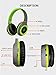 Bluetooth Headphones Over Ear, Hi-Fi Stereo Wireless Headset, Foldable, Soft Memory-Protein Earmuffs, Built-in Mic and Wired Mode for PC/ Cell Phones/ TV (Green)