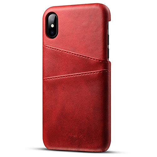 DEESEE(TM) New? New Luxury Leather Case Cover Compatible with iPhone XS Max 6.5 inch With Screen Protector (Red) [video game]