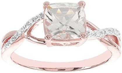 14k Rose Gold .03ct Diamond and Genuine Morganite Ring (I-J I1-I2)