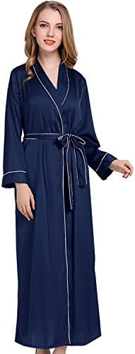 Coowalk Women's Long Kimono Robe, 135cm, Solid Color