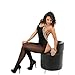 Aritone Fashion Women New Ladies Leopard Hanging Neck Bodystockings Perspective Underwear (Black)