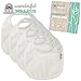 Bamboo Terry Drool Bibs. Waterproof 4-Piece Set For Baby by Wonderful Walrus. Natural - Simple - Classic. 2 Reversible, Ultra Soft & Absorbent Layers. In White for Ideal Unisex Gift or to Decorate.