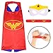 Munfa 4 Different Superheros Cape and Mask Costumes Set Includes Bonus Matching Wristbands for Kids