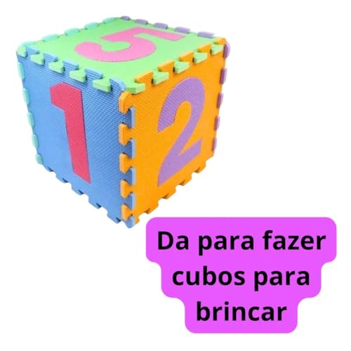 Tapete Infantil Tatame Educativo Amarelinha EVA Emborrachado 10 Peças 29x29