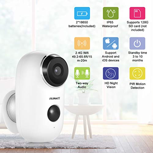 RUNACC Wireless Security Camera, Home WiFi Camera System Indoor Outdoor with 2-Way Audio Talk WiFi Camera Night Vision Function - Thumbnail 6