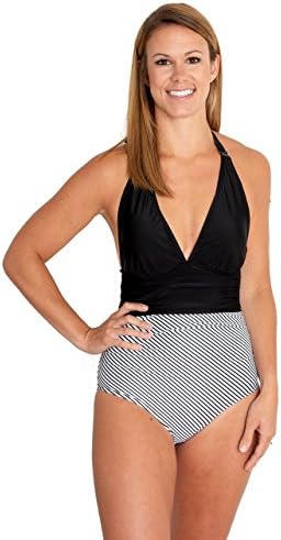 movemama Nursing One Piece Halter Swimsuit and Bathing Suit for Breastfeeding