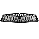 Pre-Painted Grille Compatible With 2014-2019 Infiniti Q50 | Eau Rouge ER Style ABS Glossy Black Front Bumper Grill Hood Mesh by IKON MOTORSPORTS | 2015 2016
