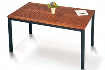 ALU Gartentisch, Eukalyptus Hartholz, 150 x 74 x 90 cm