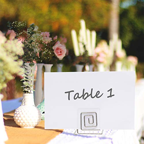image for QLLY Wire Shape Place Card Holder Stands, Table Name Number Holders, P