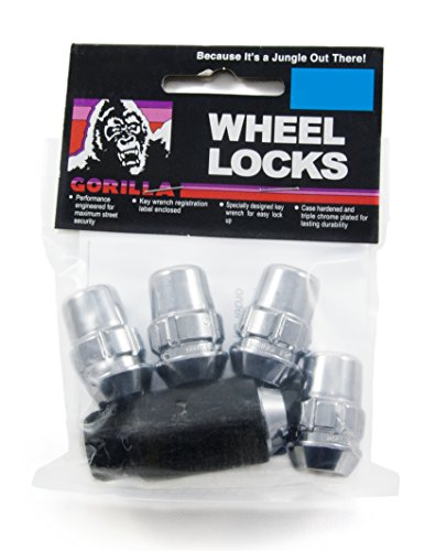 Gorilla Automotive 71681NB5 Acorn Wheel Locks (1/2" Thread Size), Pack of 4