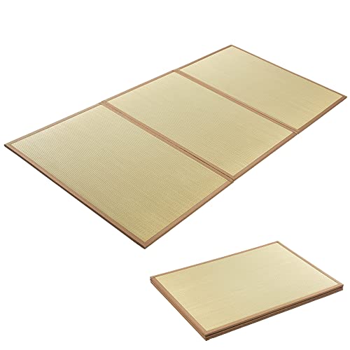 い草 マットレス ユニット畳 畳マットレス シングル 100x210cm 折りたたみ 三つ折り 厚め クッション 裏貼り 滑り止め付き 無染土い草 和室 和風 モダン
