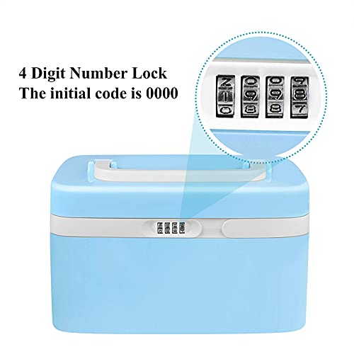 eoere Medicine Box with Combination Lock Separate Compartments