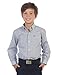 Gioberti Boy's Long Sleeve Plaid and Stripe Dress Shirt