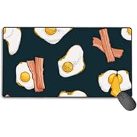Bacon and Eggs Food Mousepad Anti-Slip Water-Resistant Mouse Mat Desktop Laptop Keyboard Mouse Pad Gaming Mouse Pad 15.7 X 29.5 Inches