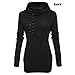 eshion Women's Casual Thick Reindeer Fawn Hooded Fleece Sweater Sweatshirt Jacket (Medium, Black)