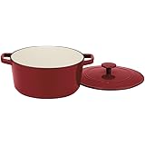 Cuisinart Chef's Classic Enameled Cast Iron 5-Quart Round Covered Casserole, Cardinal Red