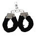 a-YUEYUE Stylish Charm Fluffy Hand Cuffs, Soft Handcuffs with Lock Keys for Couples - Black