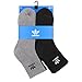 adidas Originals Trefoil Quarter Socks (6-Pair), Heather Grey/Black/White, Large