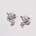 Platinum Plated Earrings AAA Zirconia Push Back Sugar Glider .52