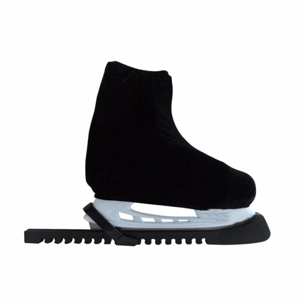 Demeras Skate Blade Protectors 1 Pair EVA Ice Skate Blade Covers with Adjustable Buckle (Black)